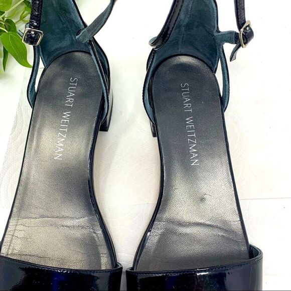 Stuart Weitzman Pewee Patent City Black Sandal size 8 - Picture 11 of 14